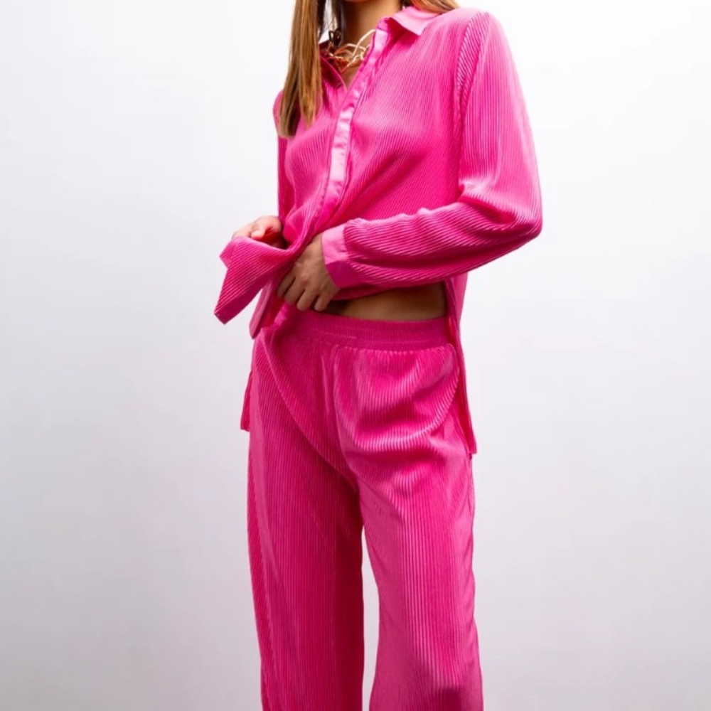 Lisa Maree Sammy Plisse Pants in Pink